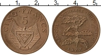 Продать Монеты Руанда 5 франков 1977 Медь