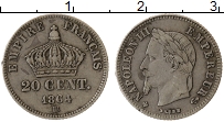 Продать Монеты Франция 20 сентим 1864 Серебро