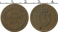 Продать Монеты Нассау 1 крейцер 1841 Медь