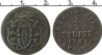 Продать Монеты Кёльн 1/4 стюбера 1745 Медь