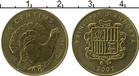 Продать Монеты Андорра 5 сентим 2002 Латунь