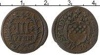 Продать Монеты Хамм 3 пфеннига 1730 Медь