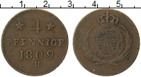Продать Монеты Саксония 4 пфеннига 1809 Медь