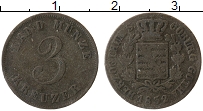 Продать Монеты Саксен-Кобург-Готта 3 крейцера 1832 Серебро