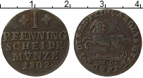 Продать Монеты Брауншвайг-Вольфенбюттель 1 пфенниг 1805 Медь