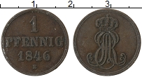 Продать Монеты Ганновер 1 пфенниг 1843 Медь