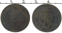 Продать Монеты Рейсс-Оберграйц 3 пфеннига 1827 Медь