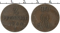 Продать Монеты Ганновер 2 пфеннига 1842 Медь
