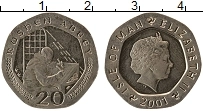 Продать Монеты Остров Мэн 20 пенсов 2001 Медно-никель