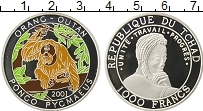 Продать Монеты Чад 1000 франков 2001 Серебро