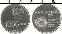 Продать Монеты Аргентина 1000 песо 1977 Серебро