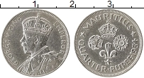 Продать Монеты Маврикий 1/4 рупии 1935 Серебро