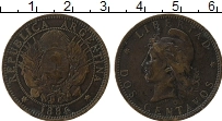 Продать Монеты Аргентина 2 сентаво 1890 Бронза