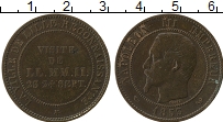 Продать Монеты Франция 10 сантим 1853 Медь