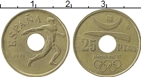 Продать Монеты Испания 25 песет 1991 Латунь