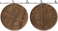 Продать Монеты Швейцария 2 раппа 1958 Медь