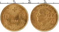 Продать Монеты Швейцария 10 франков 1922 Золото