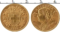 Продать Монеты Швейцария 20 франков 1914 Золото