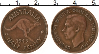 Продать Монеты Австралия 1/2 пенни 1943 Медь