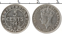 Продать Монеты Ньюфаундленд 5 центов 1945 Серебро