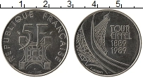Продать Монеты Франция 5 франков 1989 Медно-никель