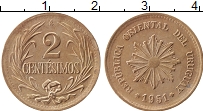 Продать Монеты Уругвай 2 сентесимо 1944 Медь