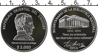 Продать Монеты Уругвай 2000 песо 2016 Серебро