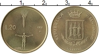 Продать Монеты Сан-Марино 20 лир 1983 Медь