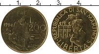 Продать Монеты Сан-Марино 200 лир 1994 Медно-никель