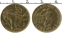 Продать Монеты Сан-Марино 20 лир 1994 