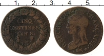 Продать Монеты Франция 5 сантим 1798 Медь