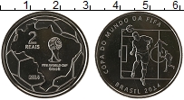 Продать Монеты Бразилия 2 рейса 2014 Медно-никель