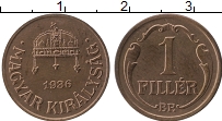 Продать Монеты Венгрия 1 филлер 1939 Медь