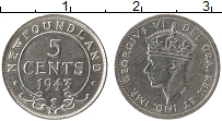 Продать Монеты Ньюфаундленд 5 центов 1943 Серебро