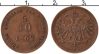 Продать Монеты Ломбардия 5/10 сентесимо 1862 Медь
