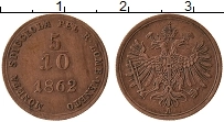 Продать Монеты Ломбардия 5/10 сентесимо 1862 Медь