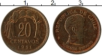 Продать Монеты Чили 20 сентаво 1962 Медь