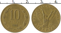 Продать Монеты Чили 10 песо 1989 Медь