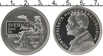 Продать Монеты Швеция 200 крон 2001 Серебро