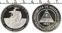 Продать Монеты Никарагуа 10000 кордобас 1990 Серебро