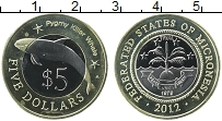 Продать Монеты Микронезия 5 долларов 2012 Биметалл