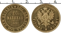 Продать Монеты 1881 – 1894 Александр III 20 марок 1891 Золото