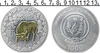 Продать Монеты Руанда 1000 франков 2009 Серебро