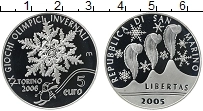 Продать Монеты Сан-Марино 5 евро 2005 Серебро