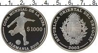 Продать Монеты Уругвай 1000 песо 2003 Серебро