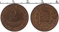 Продать Монеты Саксе-Кобург-Гота 2 пфеннига 1856 Медь