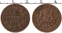 Продать Монеты Нассау 1 крейцер 1861 Медь