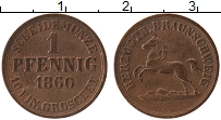Продать Монеты Брауншвайг-Вольфенбюттель 1 пфенниг 1860 Медь