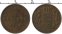 Продать Монеты Вюртемберг 1/2 крейцера 1855 Медь