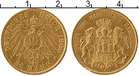Продать Монеты Гамбург 20 марок 1900 Золото